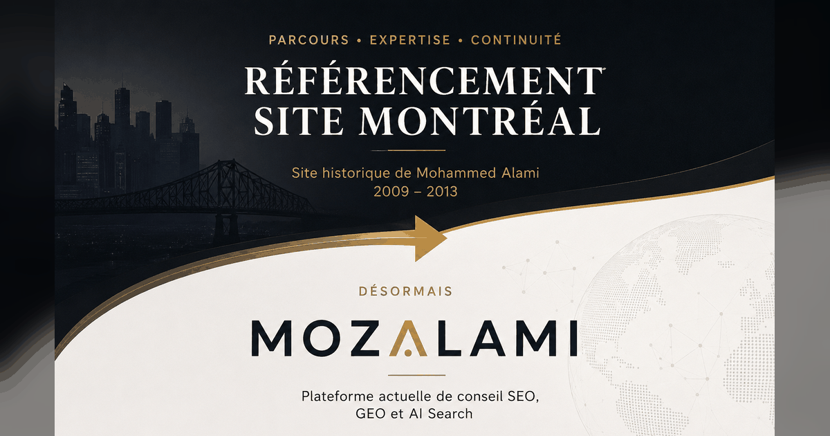 Référencement Site Montréal, site historique de Mohammed Alami, devient Mozalami